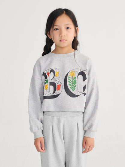 Bobo Choses Spring Letters Cropped Sweatshirt - Heather Grey