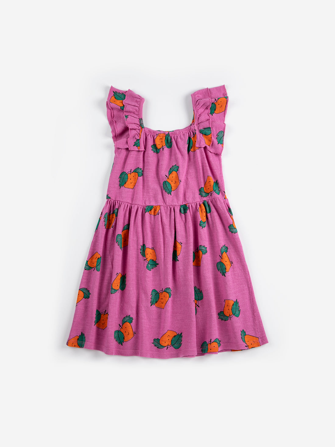 Bobo Choses Tangerine All Over Ruffled Dress