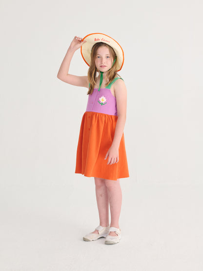 Bobo Choses Pixel Daisy Color Block Woven Dress - Multicolor