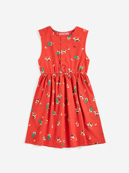 Bobo Choses Farm Adventure All Over Woven Dress - Red