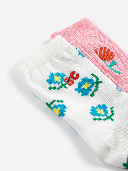 Bobo Choses Flower Short Socks Pack x 2