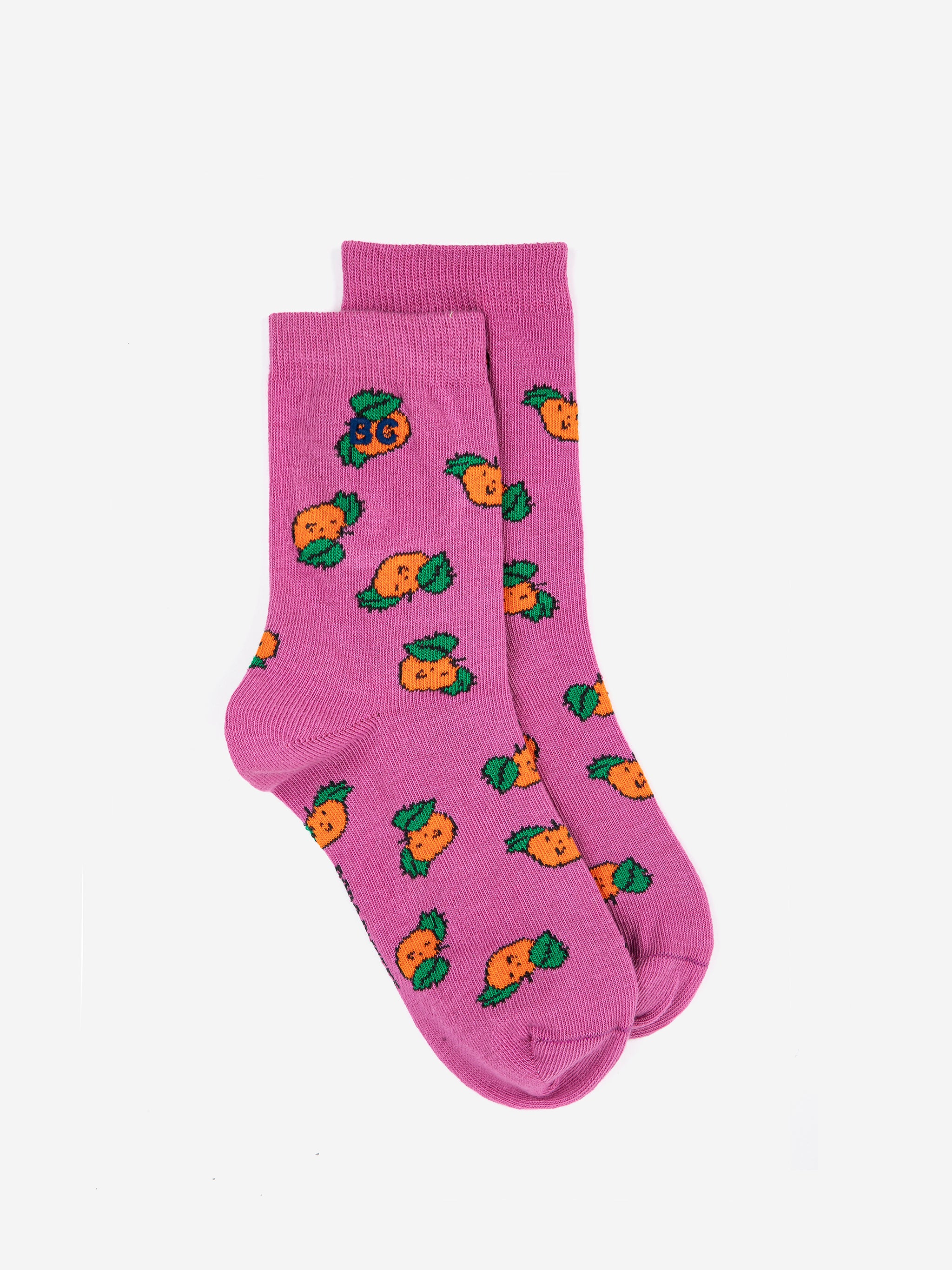 Bobo Choses Tangerine All Over Short Socks - Fuchsia