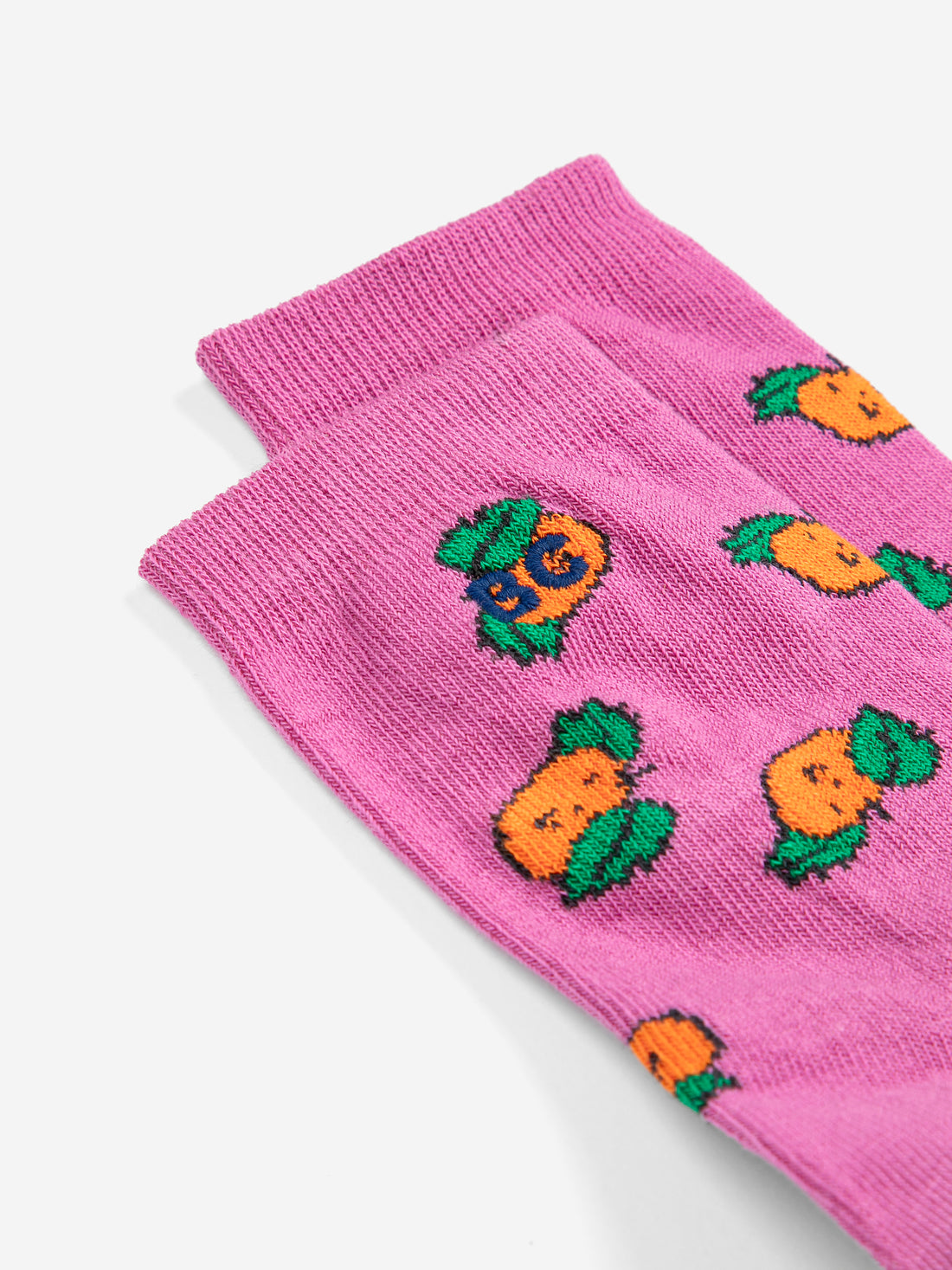 Bobo Choses Tangerine All Over Short Socks - Fuchsia