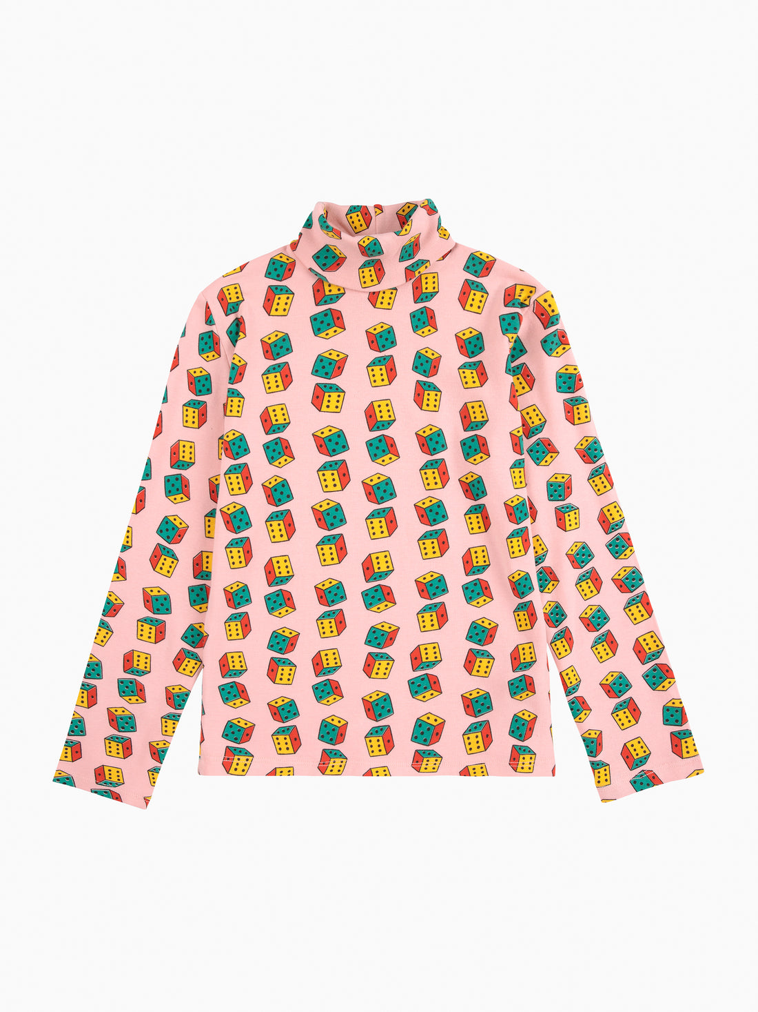 Bobo Choses Dices All Over Turtle Neck T-shirt - Pink