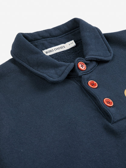 Bobo Choses Colver Polo Sweatshirt Dress - Midnight Blue