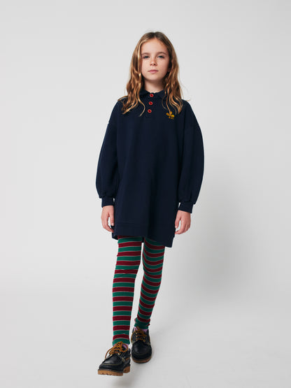 Bobo Choses Colver Polo Sweatshirt Dress - Midnight Blue