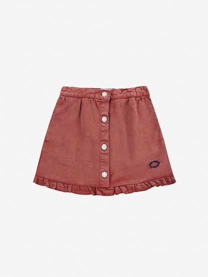 Bobo Choses Tic Tac Toe Ruffled Skirt - Brown