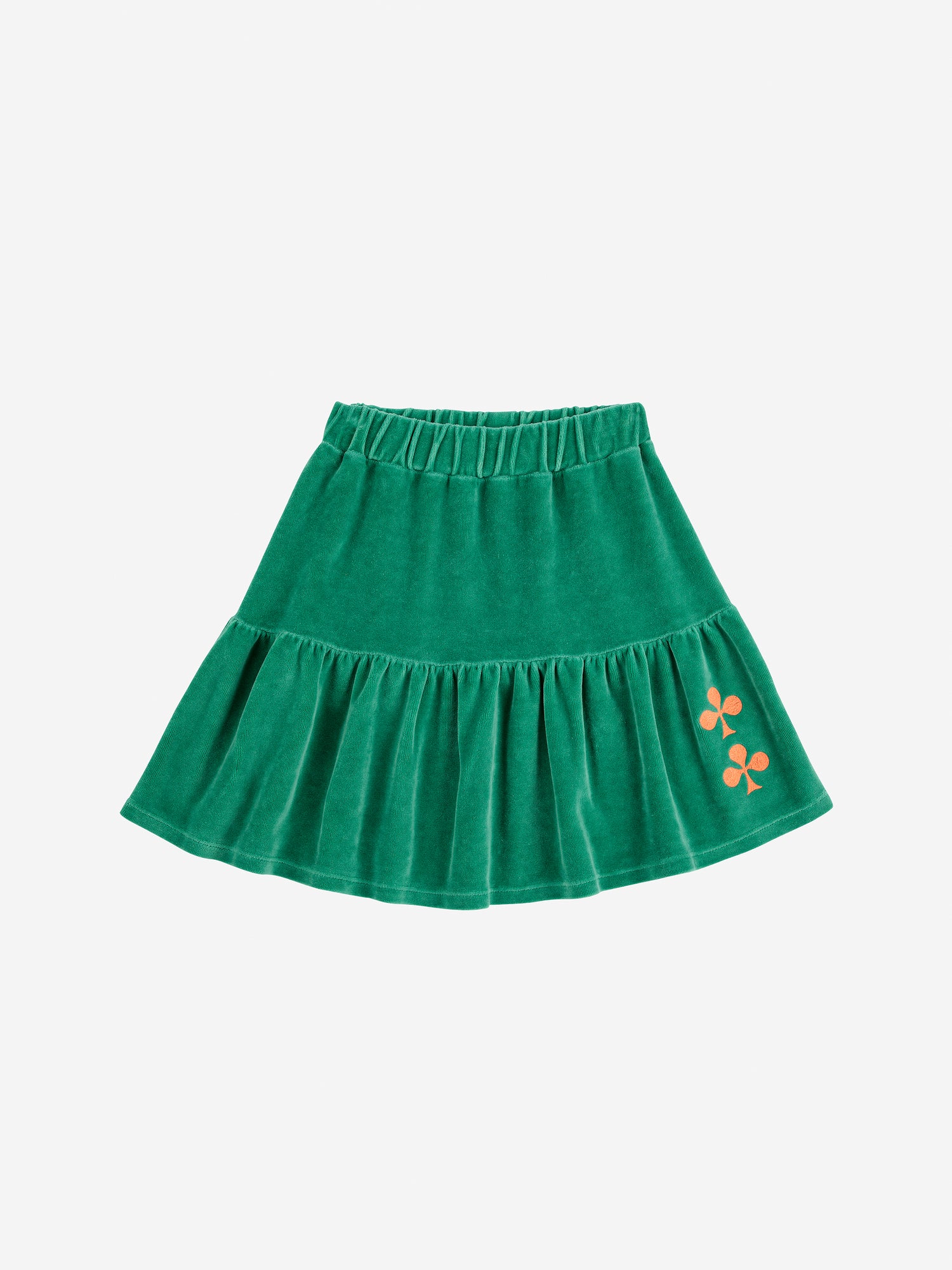 Bobo Choses Clover Velvet Skirt - Green