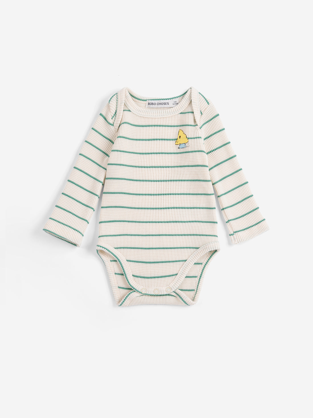 Bobo Choses Mush Monster Stripe Body - Off White / Green