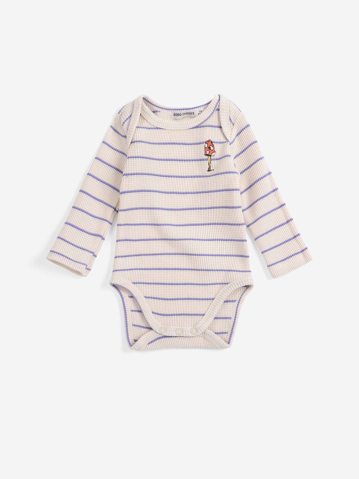 Bobo Choses Mush Monster Stripe Body - Off White / Purple