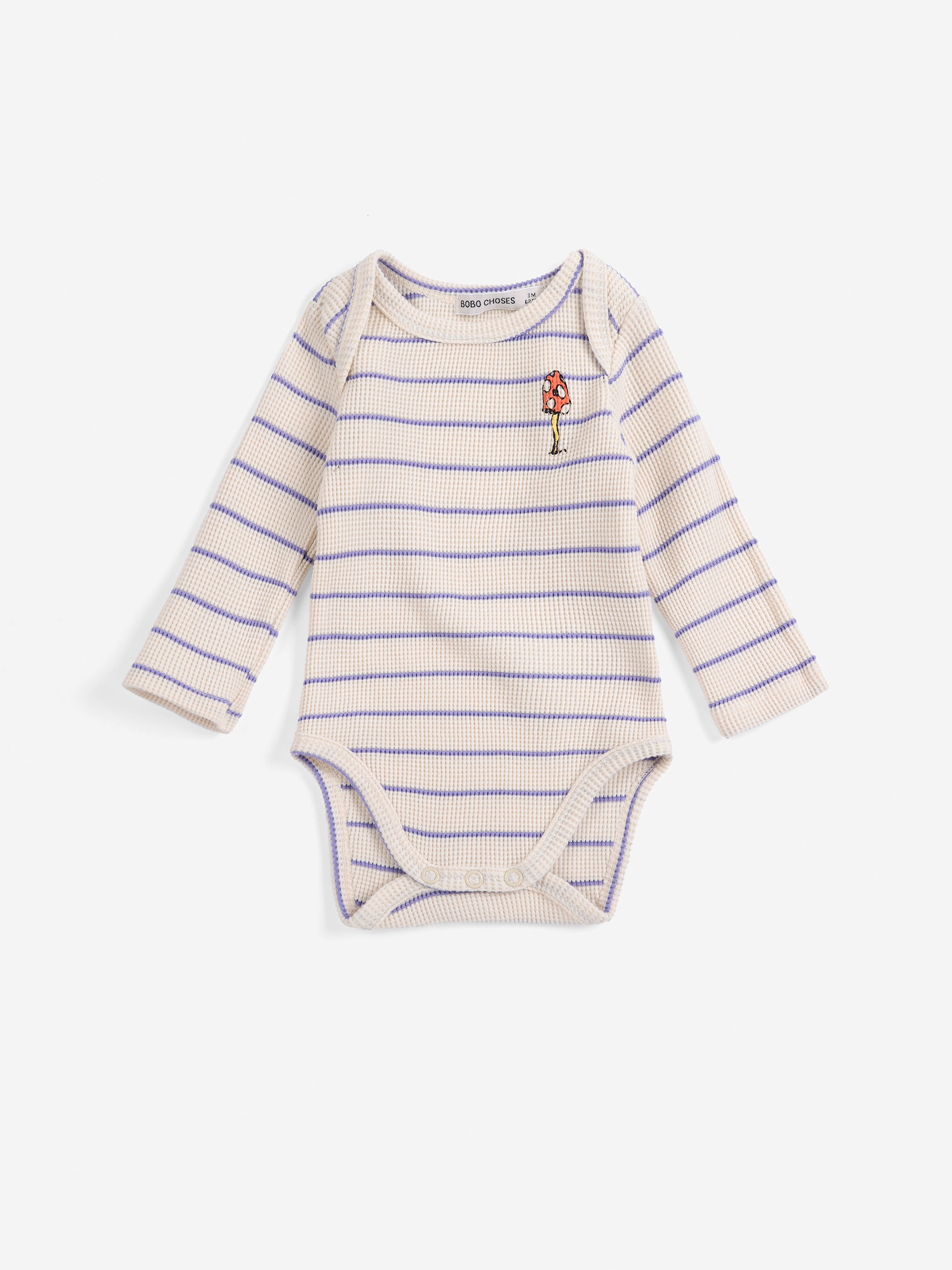 Bobo Choses Mush Monster Stripe Body - Off White / Purple