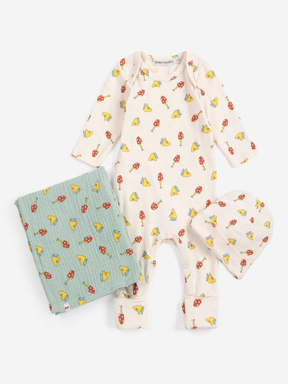 Bobo Choses Mush Monster All Over Gift Set - Off White