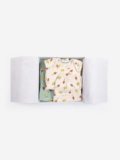 Bobo Choses Mush Monster All Over Gift Set - Off White