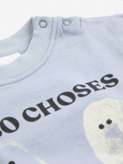 Bobo Choses Booty Ghosts Baby Sweatshirt - Light Blue