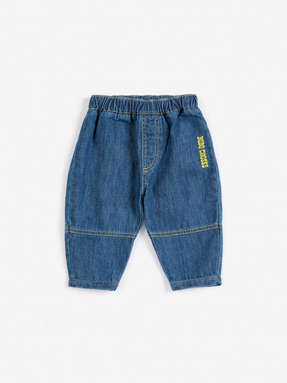 Bobo Choses Taxi Saurus Tag Denim Pants - Midnight Blue