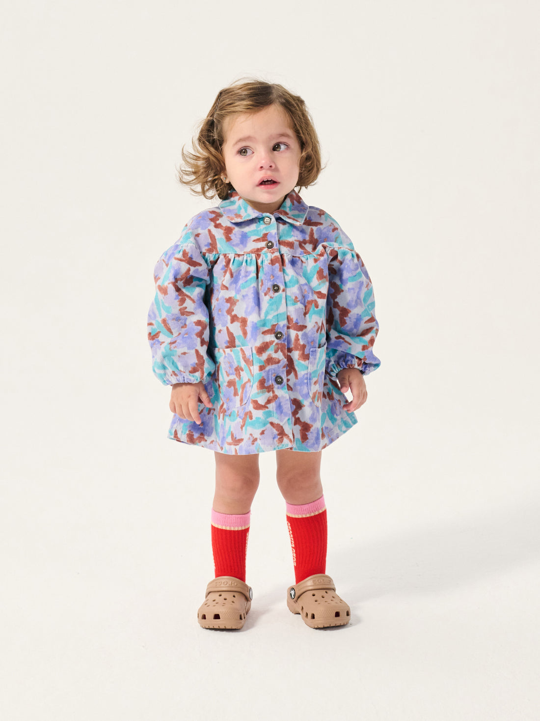 Bobo Choses Watercolor All Over Woven Dress - Off White