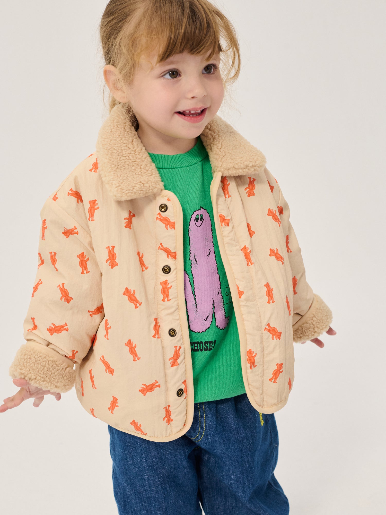 Bobo Choses Softpaw Monster Sheepskin reversible Jacket