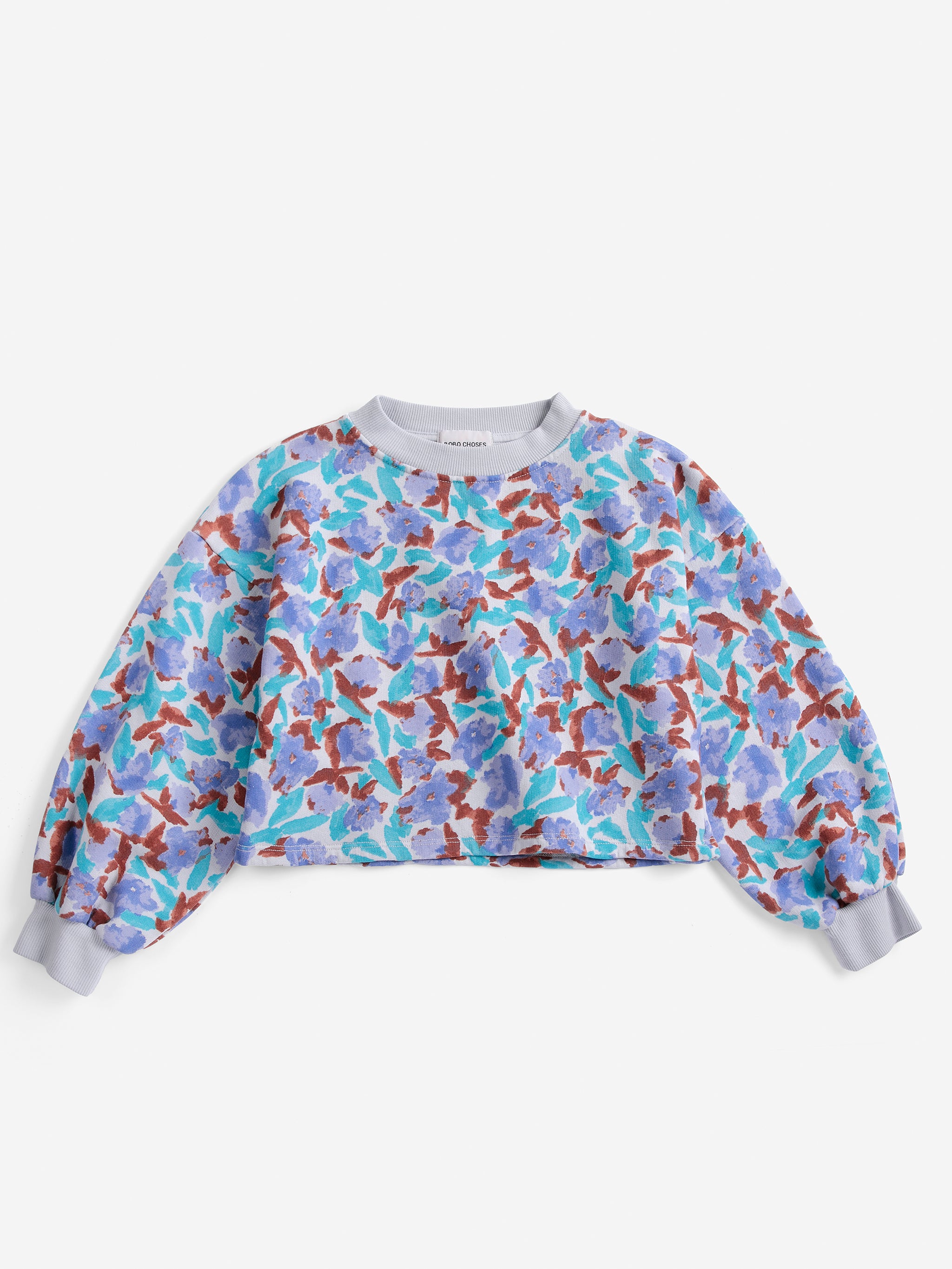 Bobo Choses Watercolor All Over Cropped Sweatshirt - Lavender