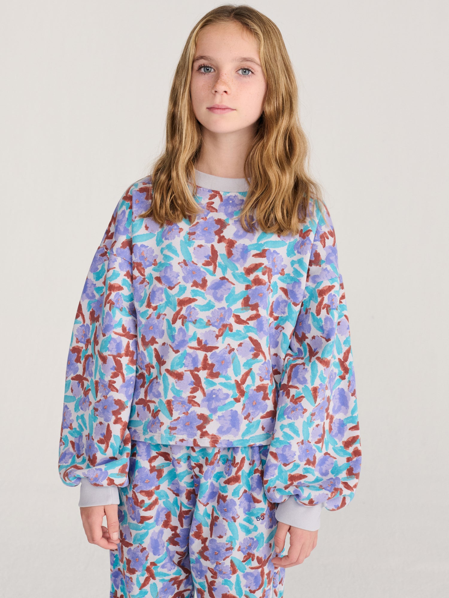 Bobo Choses Watercolor All Over Cropped Sweatshirt - Lavender