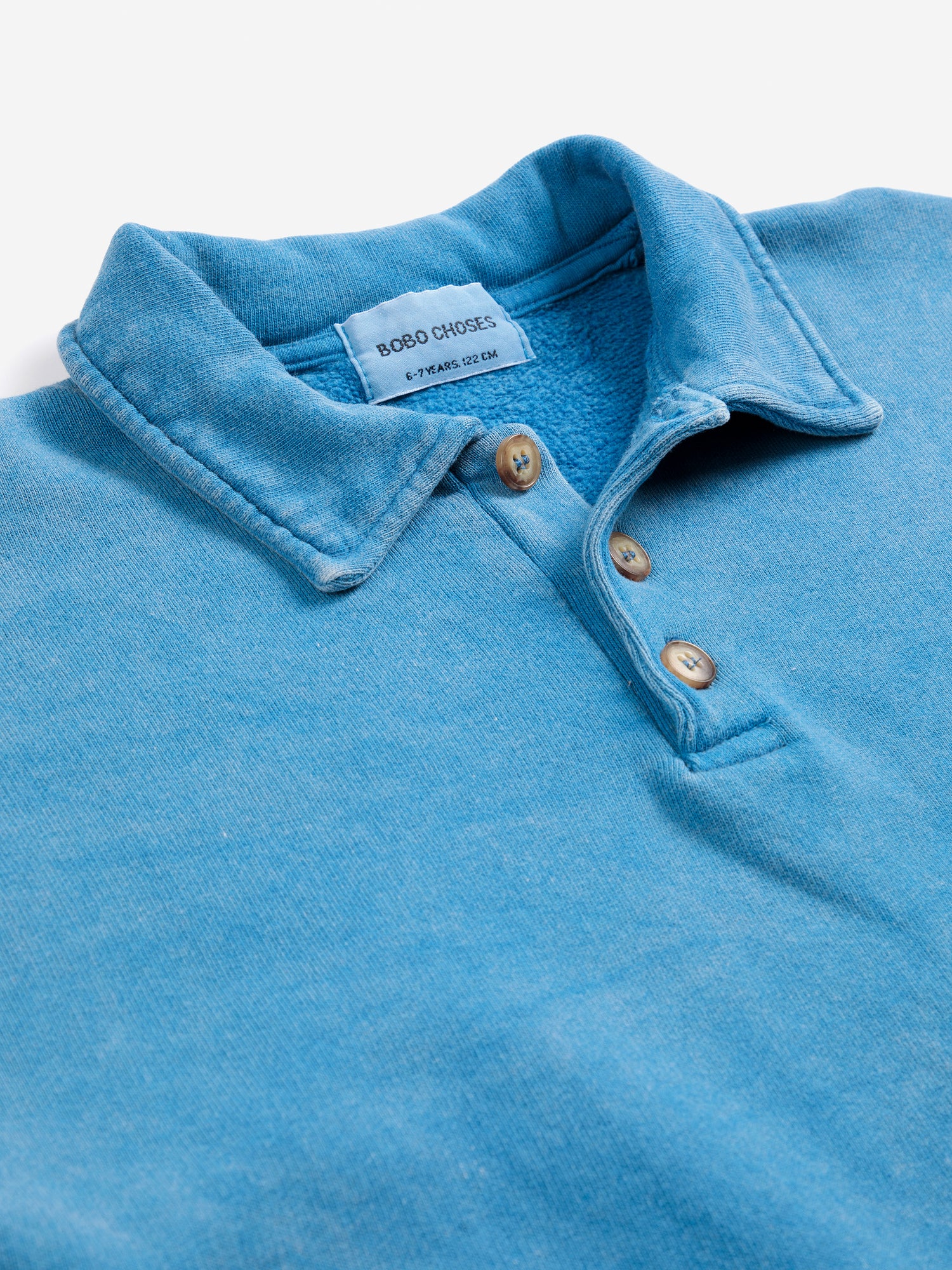 Bobo Choses Beast Tag Polo Sweatshirt - Light Blue