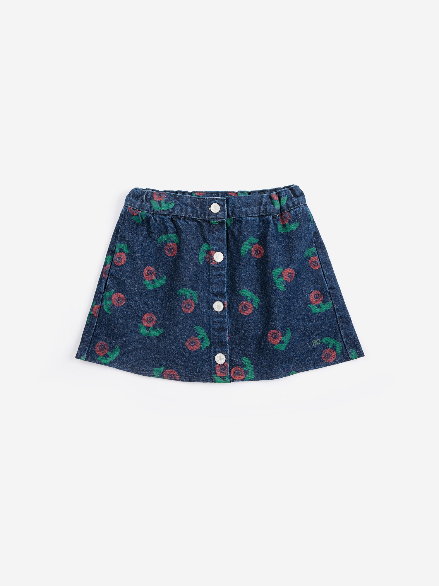 Bobo Choses Stamp Bloom All Over Denim Skirt - Navy Blue