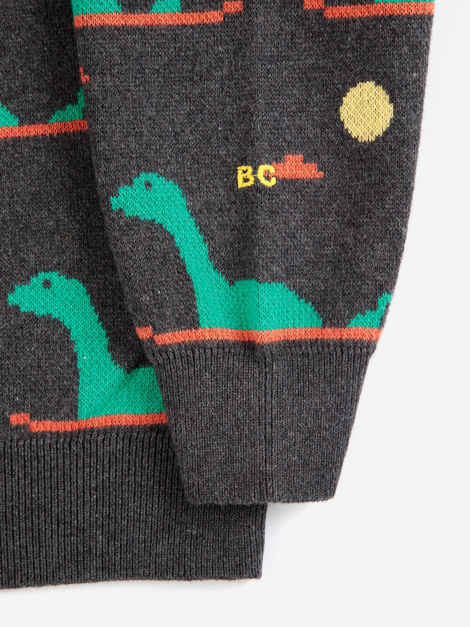 Bobo Choses Lake Monster All Over Jacquard Jumper - Dark Heather Grey