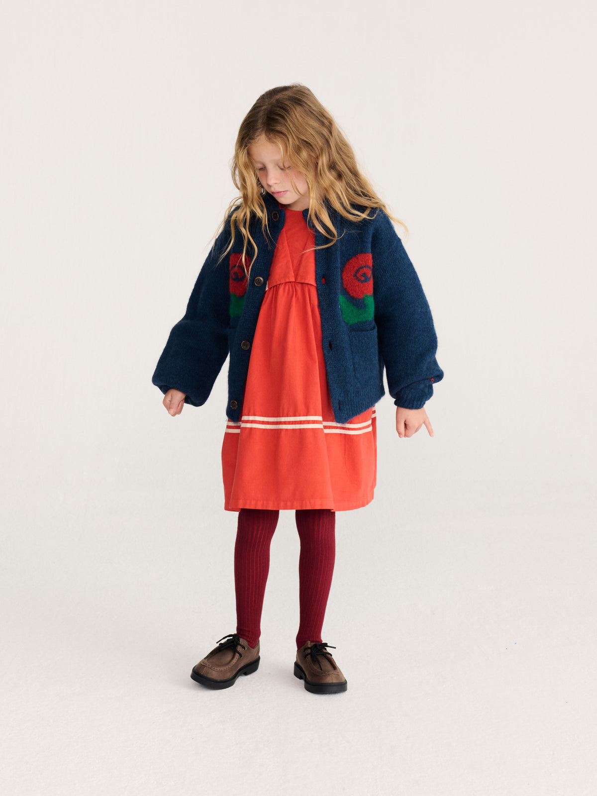 Bobo Choses Stamp Bloom Cardigan - Midnight Blue