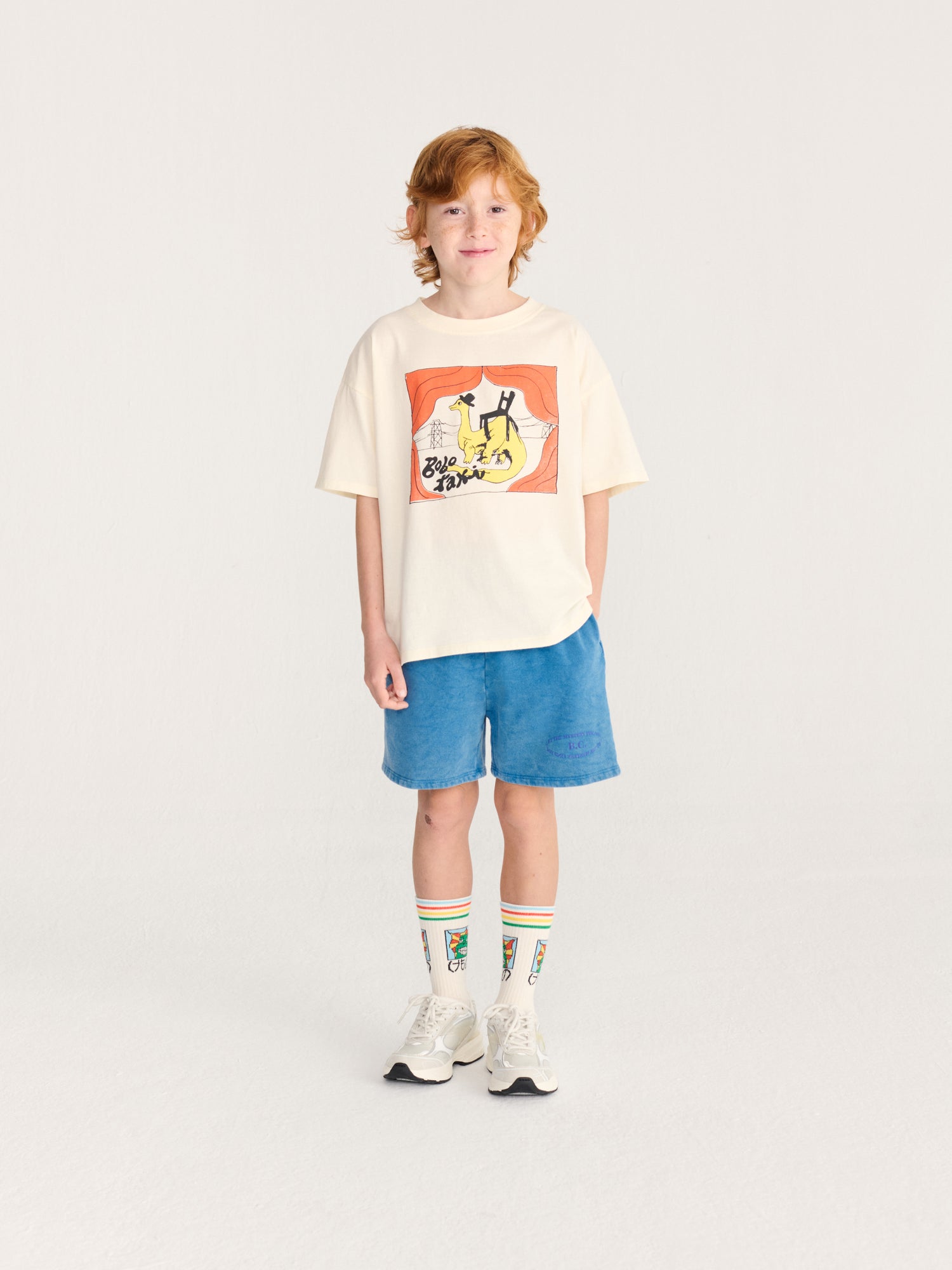 Bobo Choses Taxi Saurus T-Shirt - Off White