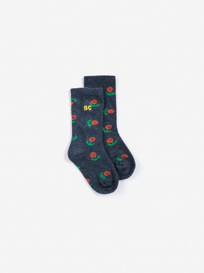 Bobo Choses Stamp Bloom All Over Long Socks - Violet