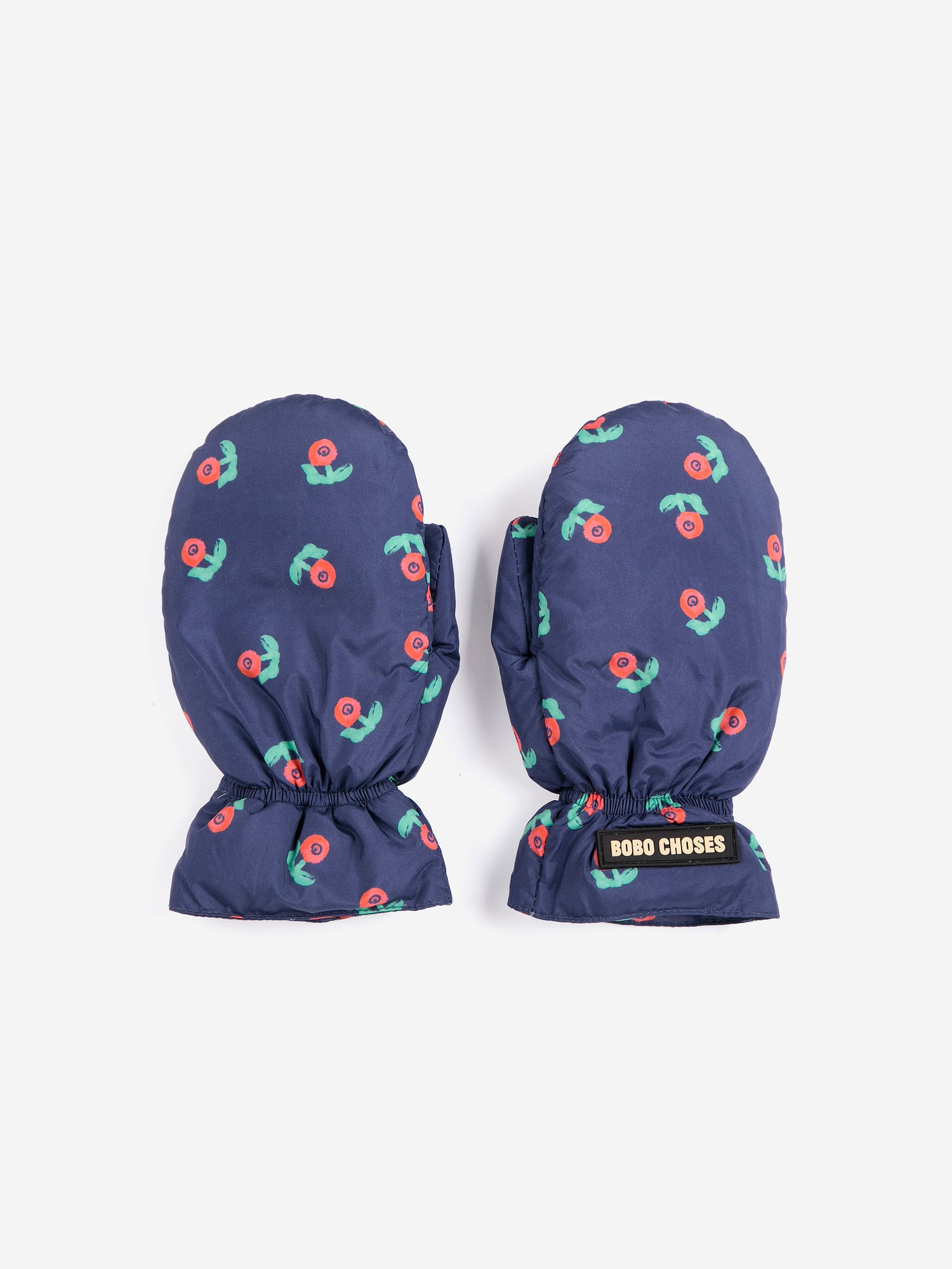 Bobo Choses Stam Bloom All Over Mittens - Navy Blue