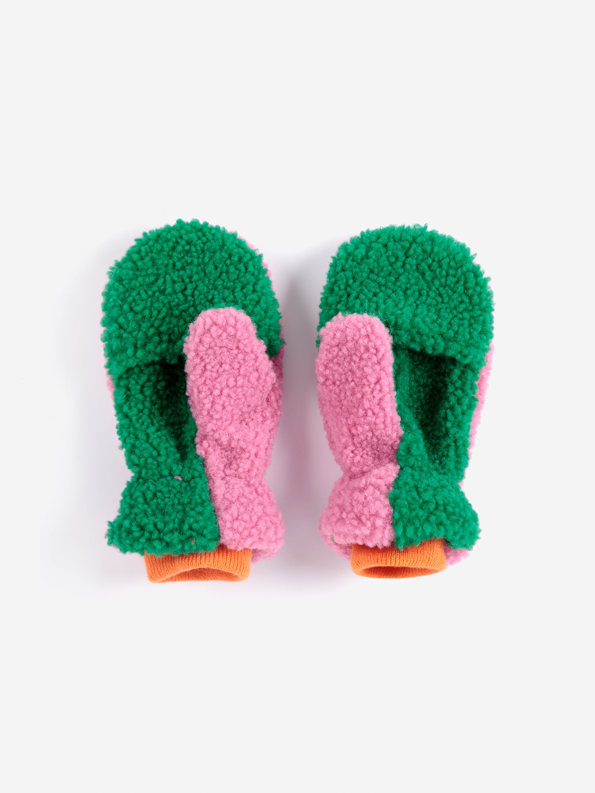 Bobo Choses Color Block Sheepskin Mittens - Fuchsia