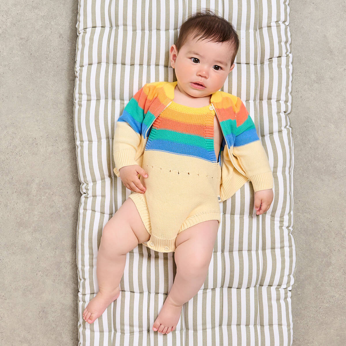 Bonnie Mob Bubble Rainbow Stripe Romper - Rainbow