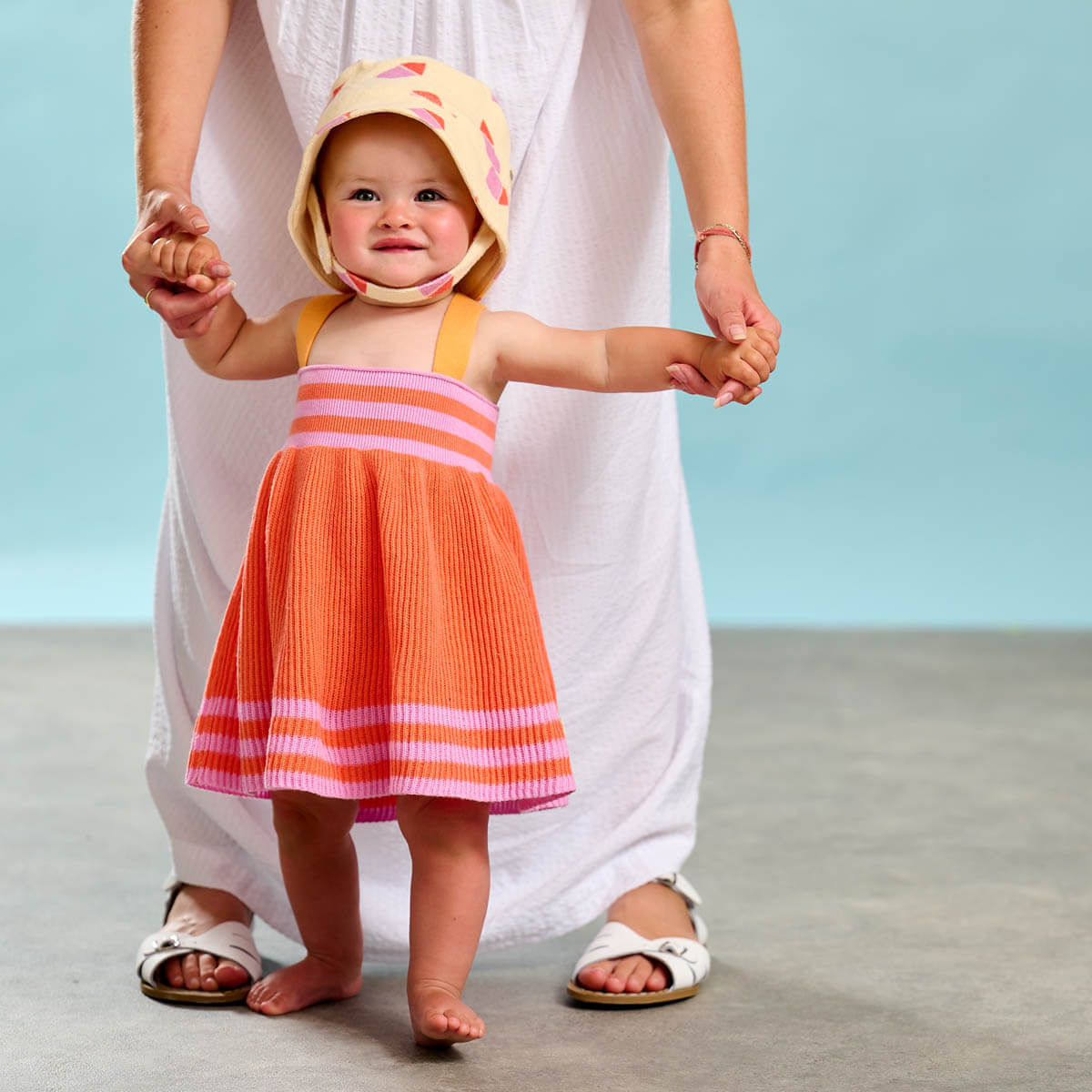 Bonnie Mob Skipper Kids Terry Sun Hat - Pink Beach Hut