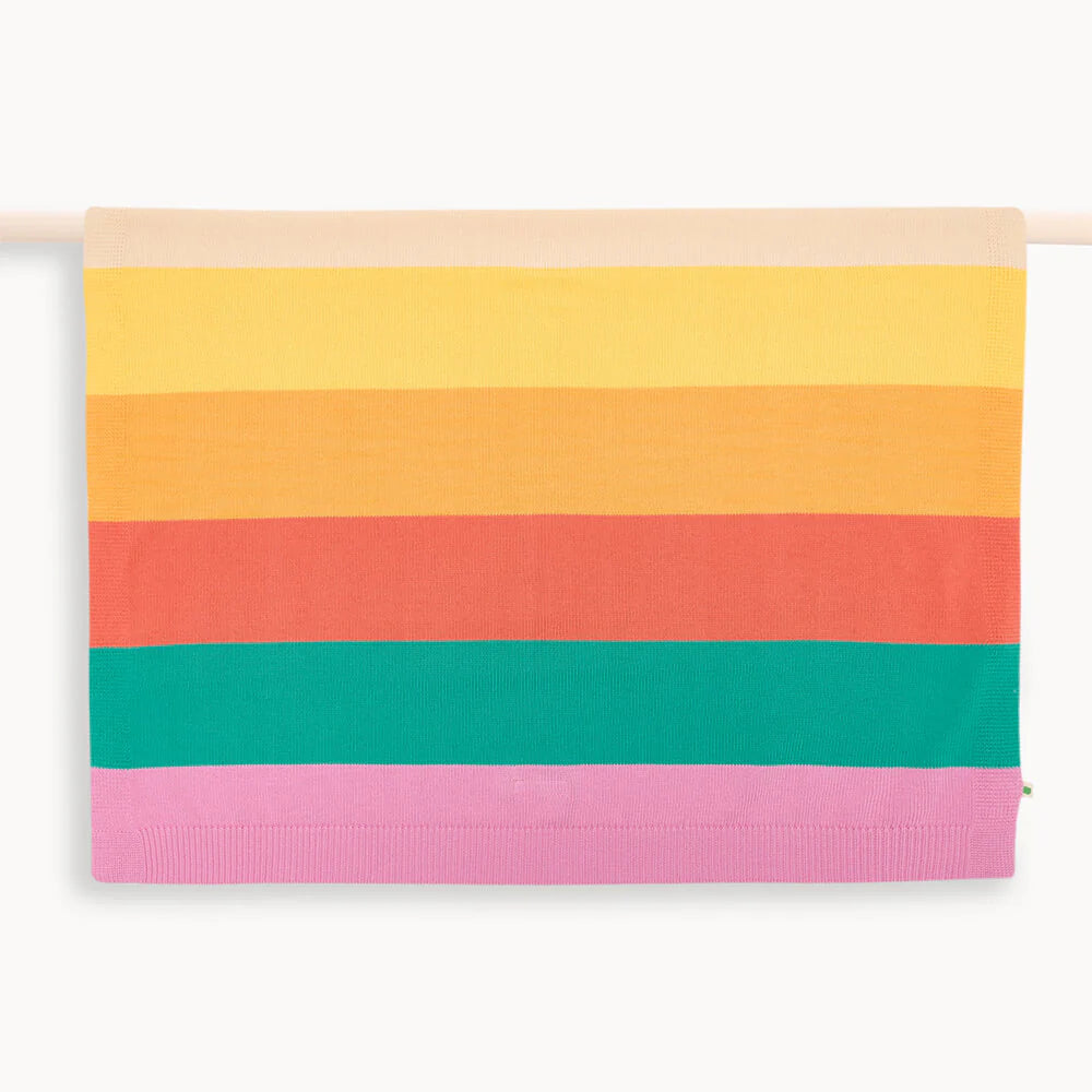 Bonnie Mob Bobby Stripe Shawl Blanket- Pink Rainbow