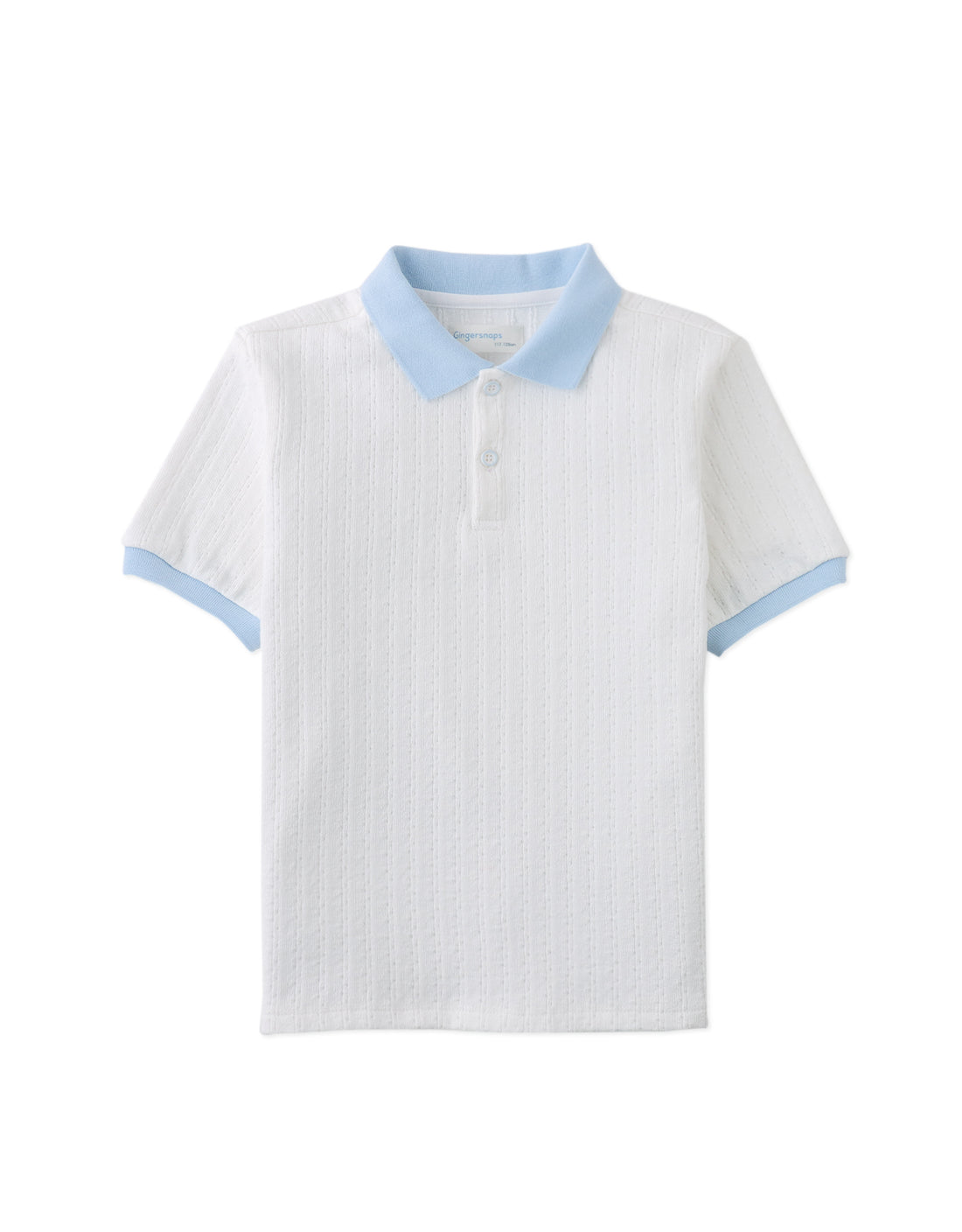Gingersnaps Daz Cable Jersey Polo Shirt - White