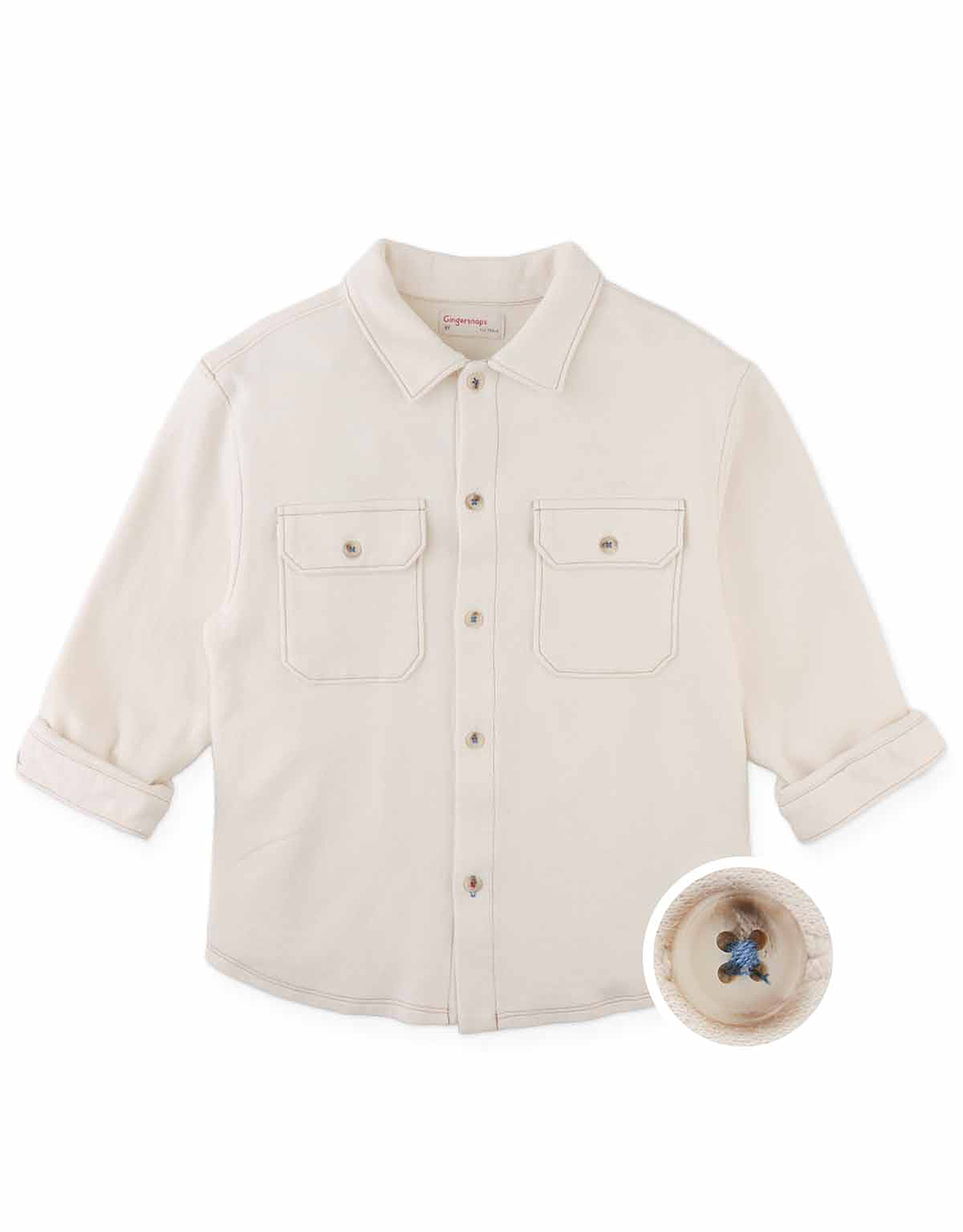 Gingersnaps Elmo Twill Jersey Shirt - Off White