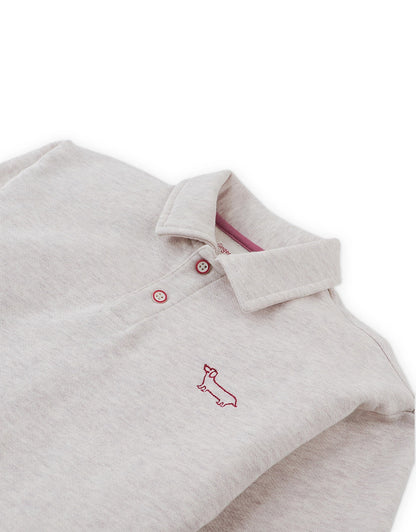 Gingersnaps Stefano French Terry Polo Pullover  - Beige