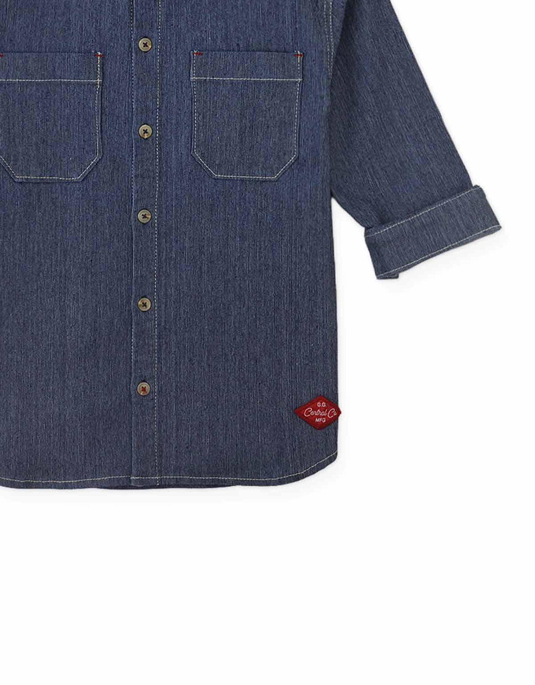 Gingersnaps Kyle Textured Denim Shirt - Blue
