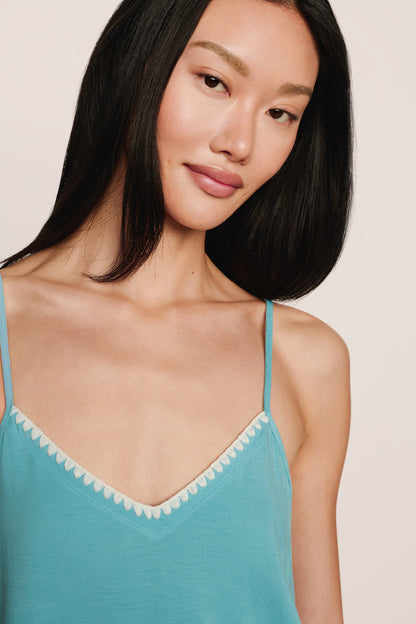 Eberjey Frida Cami And Pant PJ Set - Blue Lagoon / Ivory