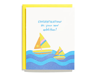 Shorthand Sailboat Baby Greeting Card