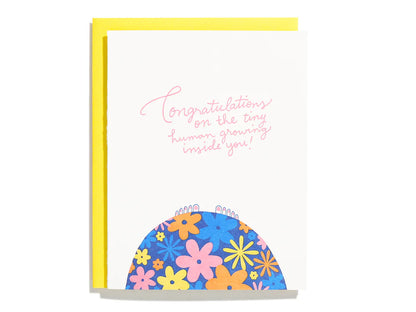 Shorthand Tiny Human Floral Greeting Card