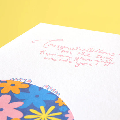 Shorthand Tiny Human Floral Greeting Card