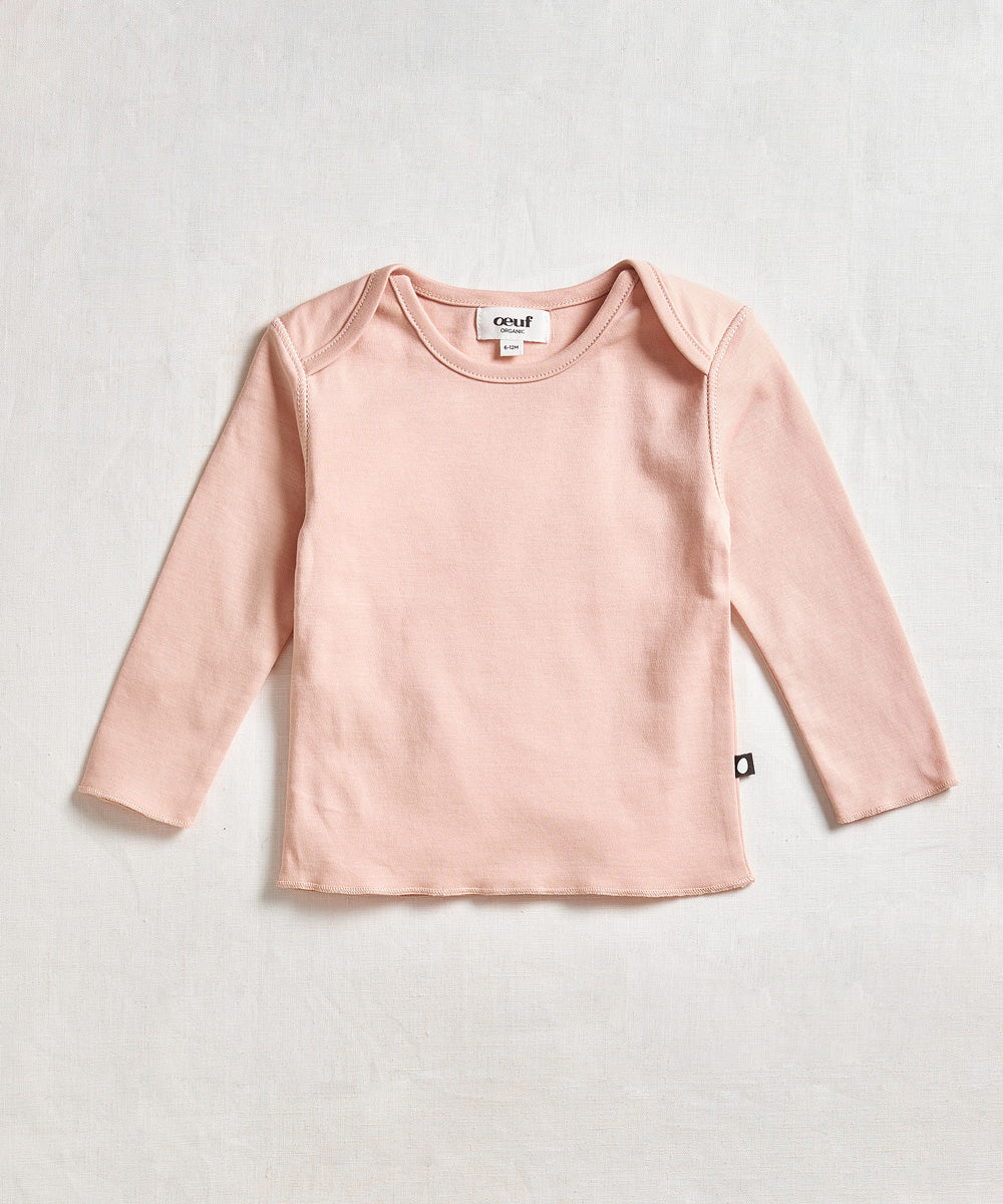 Oeuf Lap Shoulder Tee - Silver Peony