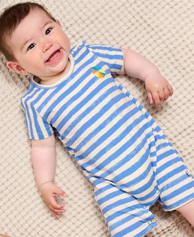 Bonnie Mob Cockle Shorty Playsuit - Blue Stripe