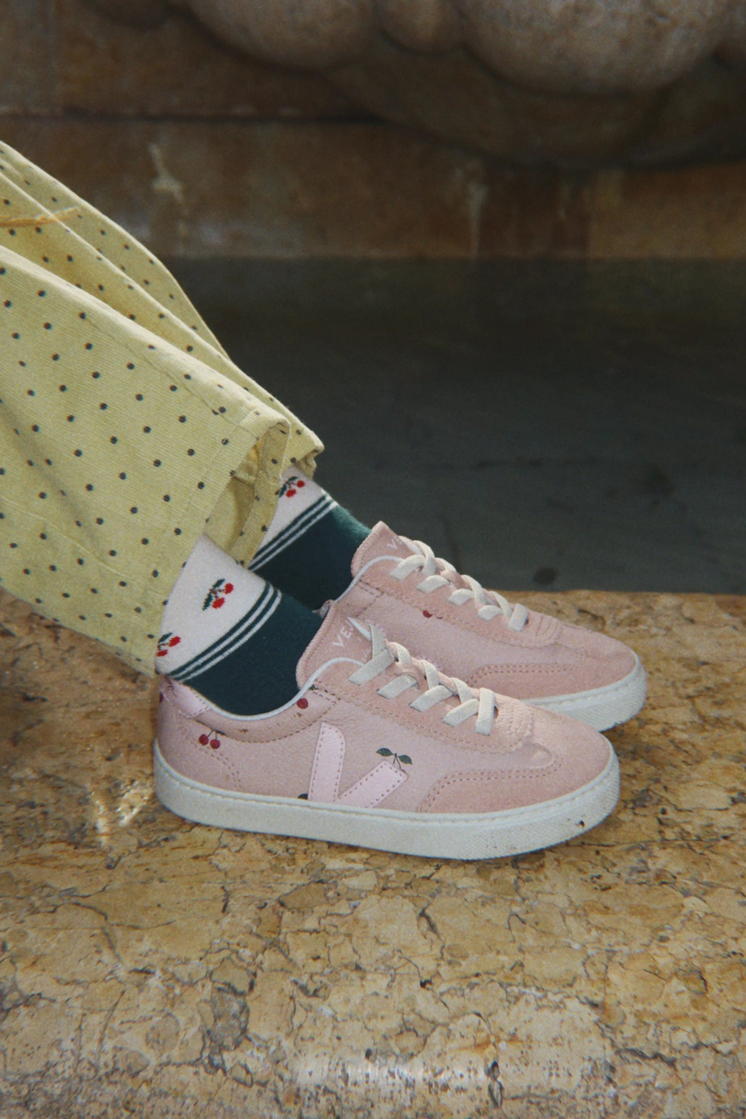 Veja X Konges Sløjd Small Volley Leather Sneakers - Cherry Petale