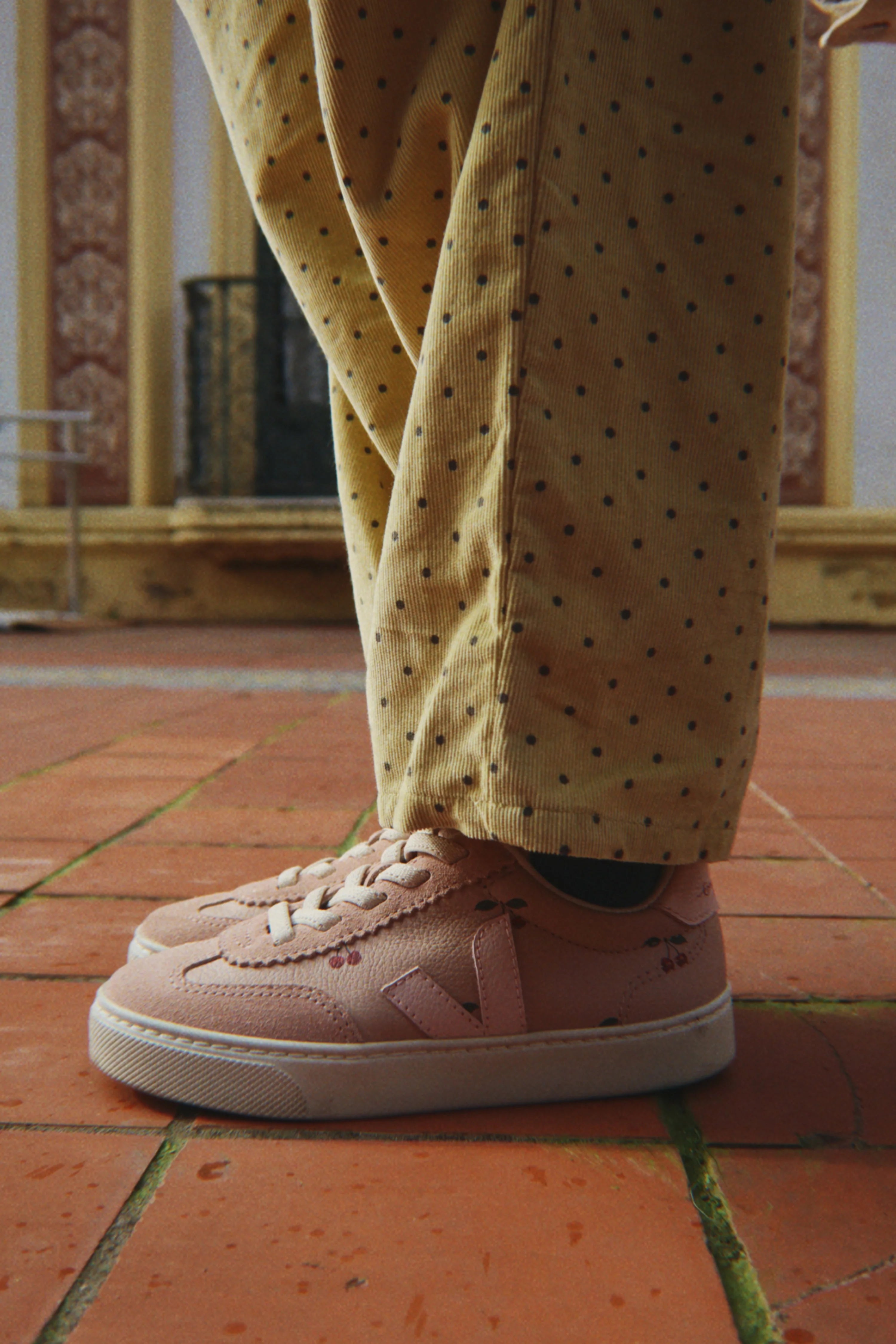 Veja X Konges Sløjd Small Volley Leather Sneakers - Cherry Petale