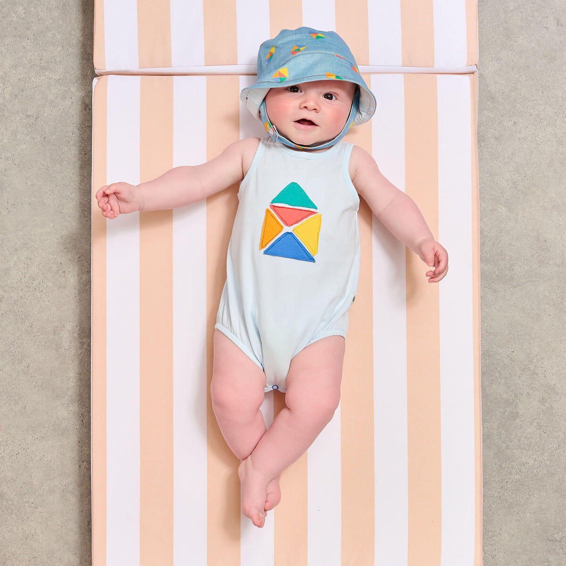 Bonnie Mob Dabs Applique Sleeveless Romper - Azul Blue