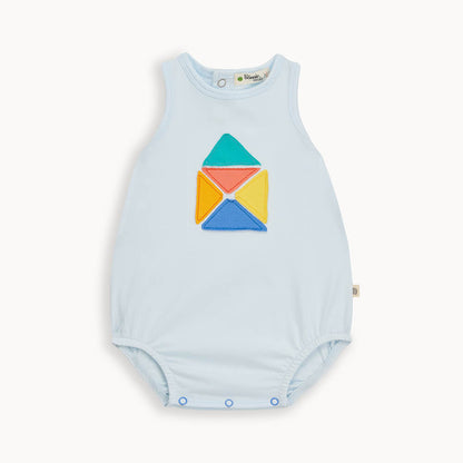 Bonnie Mob Dabs Applique Sleeveless Romper - Azul Blue