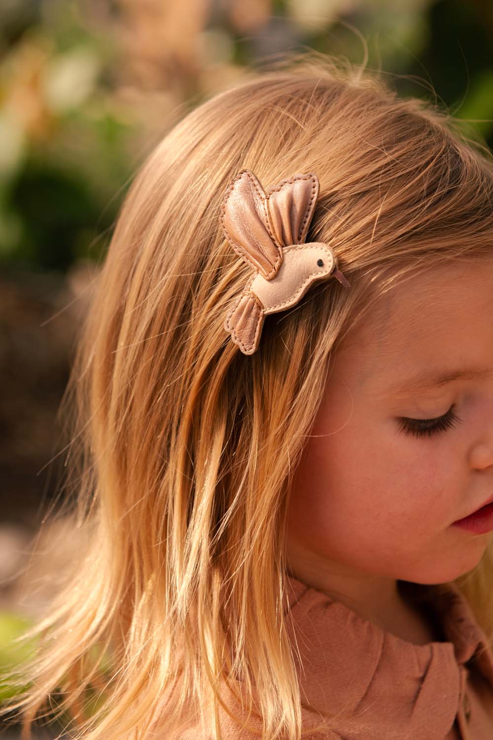 Donsje Zaza Sky Hairclip Hummingbird - Clay Metallic Leather