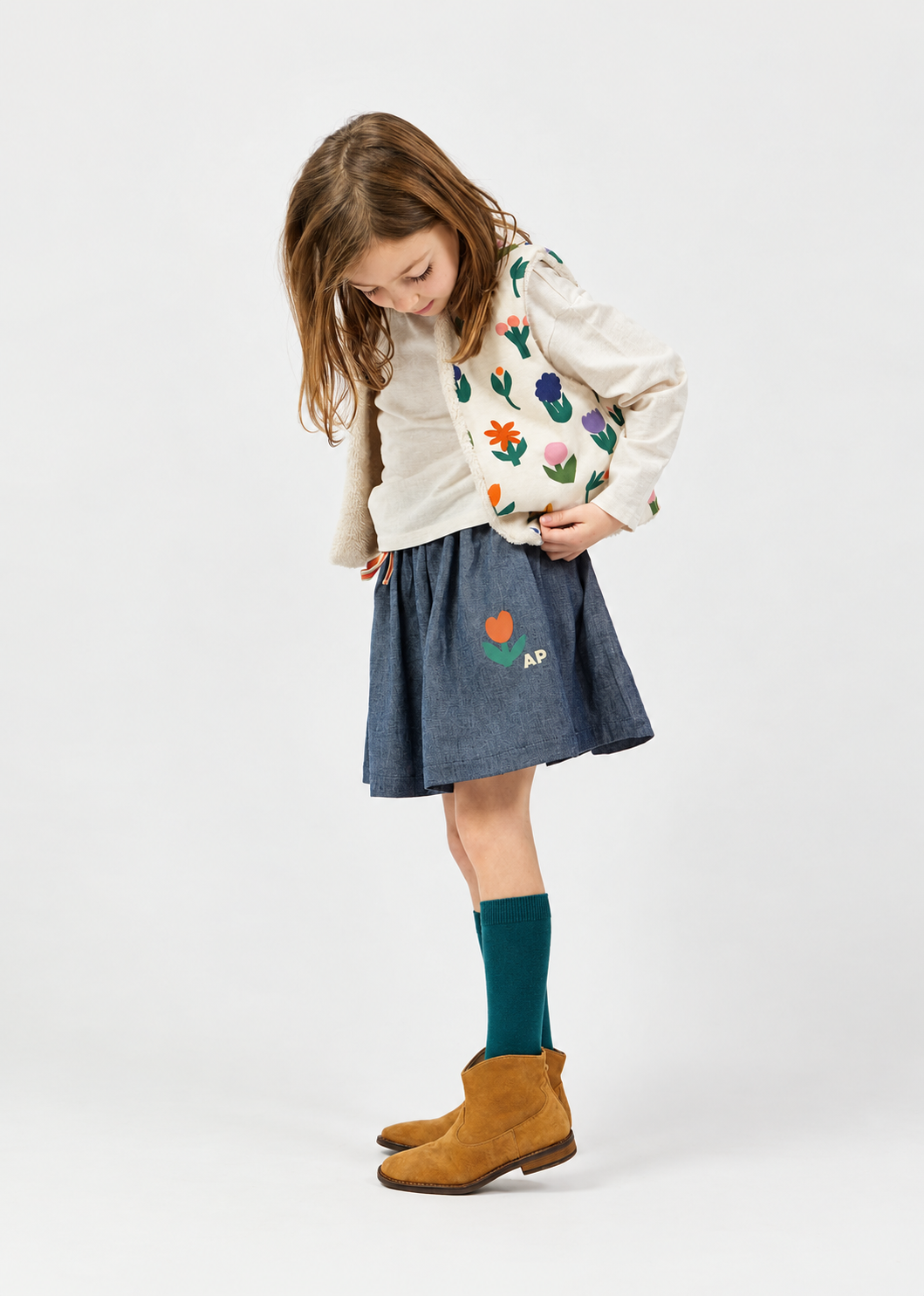 Arsēne et Les Pipelettes Jupe Skirt - Denim